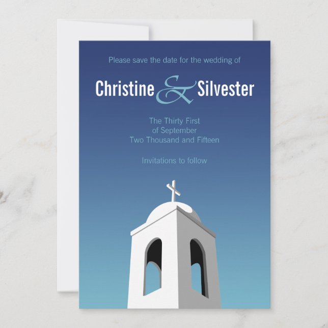 Mediterranean Summer, 5x7 save the date (Front)