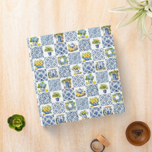 Mediterranean Summer Lemon Pattern  Binder