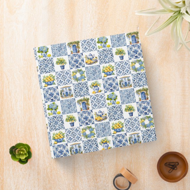 Mediterranean Summer Lemon Pattern  Binder (In Situ)