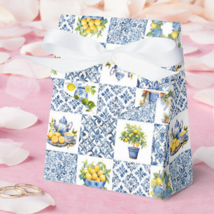 Mediterranean Summer Lemon Pattern  Favor Box
