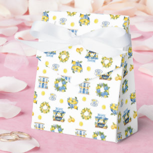 Mediterranean Summer Lemon Pattern  Favor Box