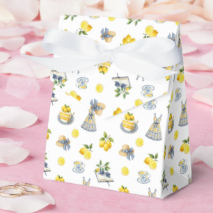 Mediterranean Summer Lemon Pattern  Favor Box