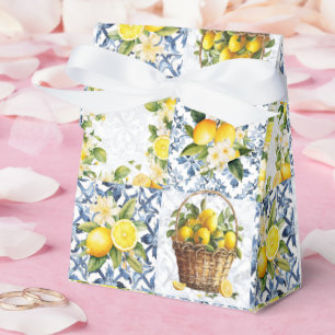 Mediterranean Summer Lemon Pattern  Favor Box