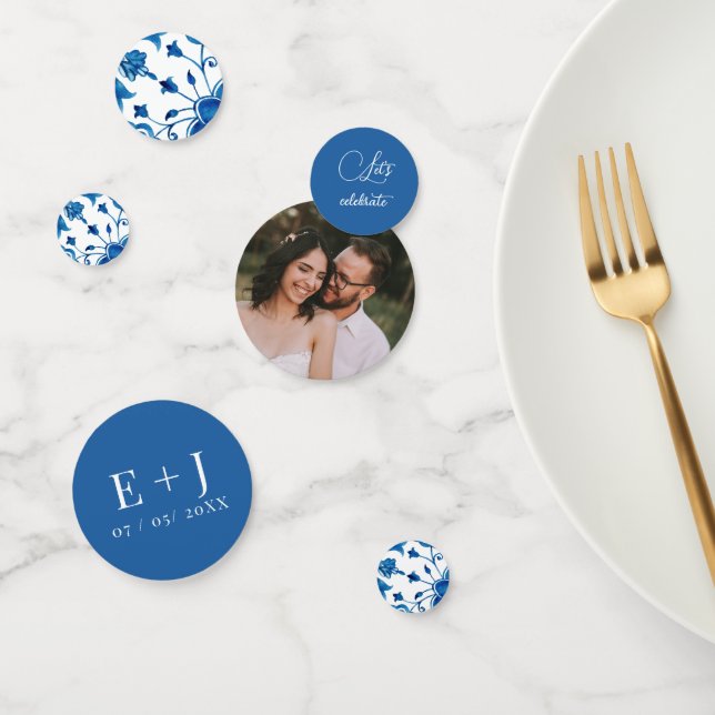 Mediterranean summer modern Wedding Table Confetti (Group)