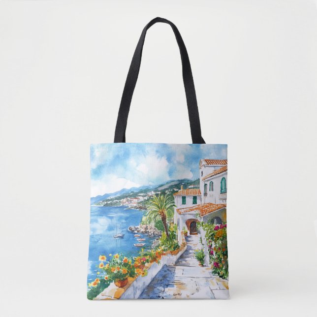 Mediterranean Summer Tote Bag (Front)