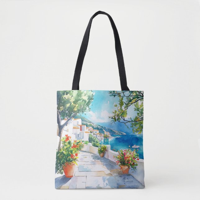 Mediterranean Summer Tote Bag (Front)