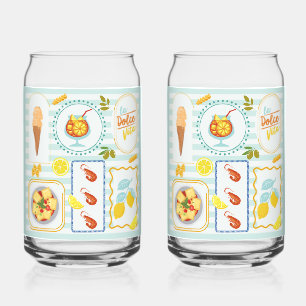 Mediterranean Summer Vibes Can Glass