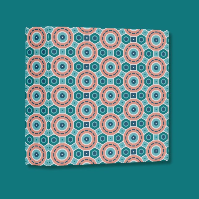 Mediterranean Summer Vibes Geometric Pattern Binder (Creator Uploaded)