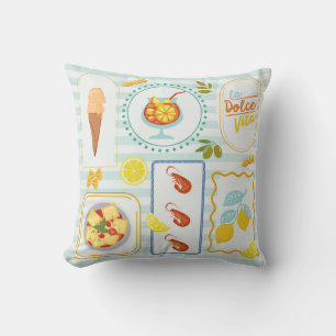 Mediterranean Summer Vibes Throw Pillow