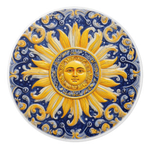 Mediterranean Sun Ceramic Knob