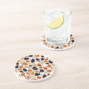 Mediterranean Terrazzo Abstract Design Coaster