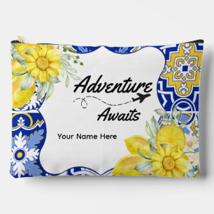 Mediterranean Theme Travel Makeup Bag