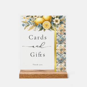 Mediterranean  Tile flower Italian Positano Lemon  Acrylic Sign