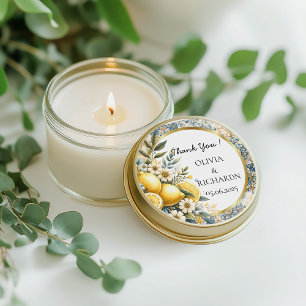 Mediterranean Tile flower Italian Positano Lemon Classic Round Sticker