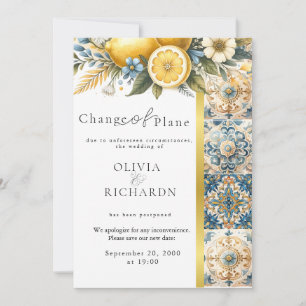 Mediterranean Tile flower Italian Positano Lemon Invitation