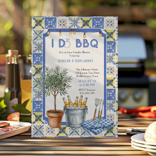 Mediterranean Tile I Do BBQ Couples Bridal Shower Invitation