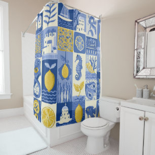Mediterranean Tile Lemon Coastal Pattern