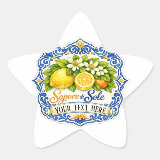Mediterranean Tile Lemon – Watercolor Art with Nam Star Sticker