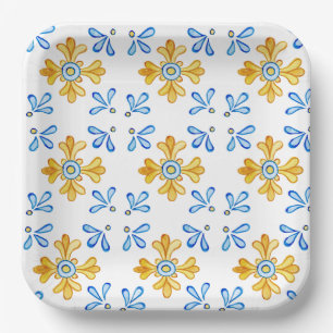 Mediterranean Tile Paper Plate
