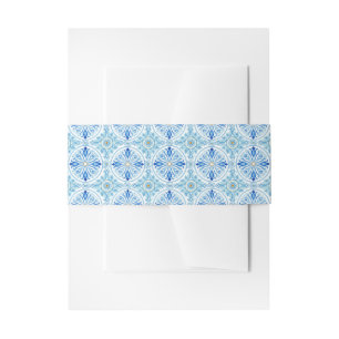 Mediterranean Tile Pattern   Amalfi Coast Wedding Invitation Belly Band