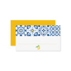 Mediterranean Tile Watercolor Lemon Wedding