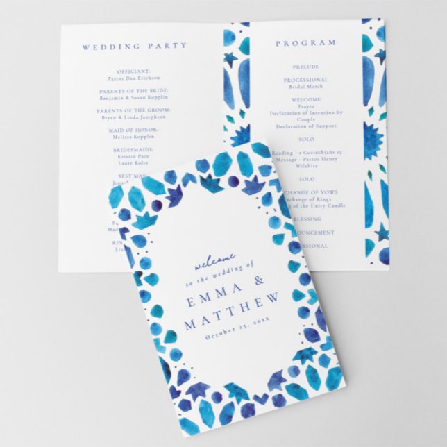 Mediterranean tile wedding hymn booklet and program (Creator Uploaded)