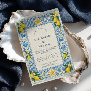 Mediterranean Tile Wedding Invitation