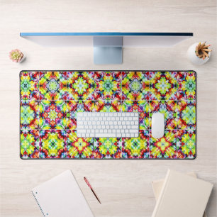 Mediterranean Tiles, Alcohol Ink Tiles, Majolica Desk Mat