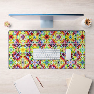 Mediterranean Tiles, Alcohol Ink Tiles, Majolica Desk Mat