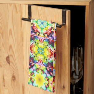 Mediterranean Tiles, Alcohol Ink Tiles, Majolica Kitchen Towel