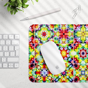 Mediterranean Tiles, Alcohol Ink Tiles, Majolica Mouse Pad