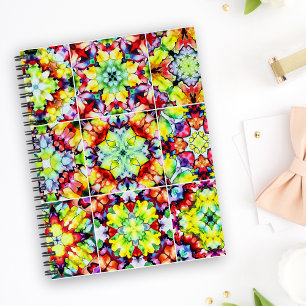 Mediterranean Tiles, Alcohol Ink Tiles, Majolica Notebook