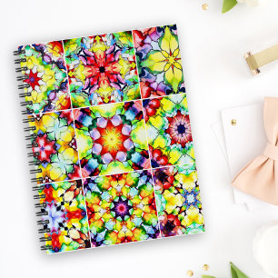 Mediterranean Tiles, Alcohol Ink Tiles, Majolica Notebook