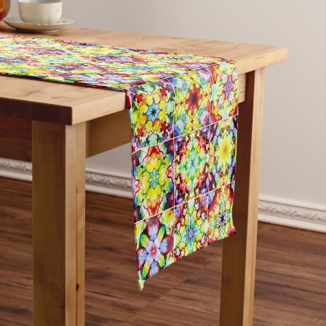 Mediterranean Tiles, Alcohol Ink Tiles, Majolica Short Table Runner (In Situ)