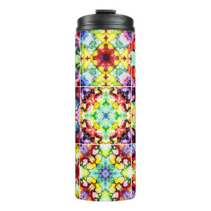 Mediterranean Tiles, Alcohol Ink Tiles, Majolica Thermal Tumbler