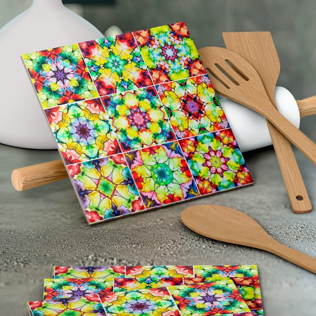 Mediterranean Tiles, Alcohol Ink Tiles, Majolica Tile (Creator Uploaded)