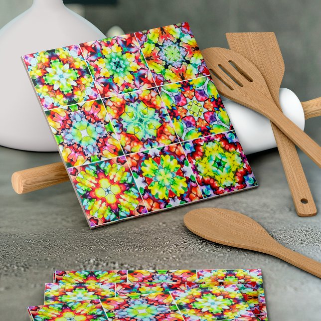 Mediterranean Tiles, Alcohol Ink Tiles, Majolica Tile (Creator Uploaded)