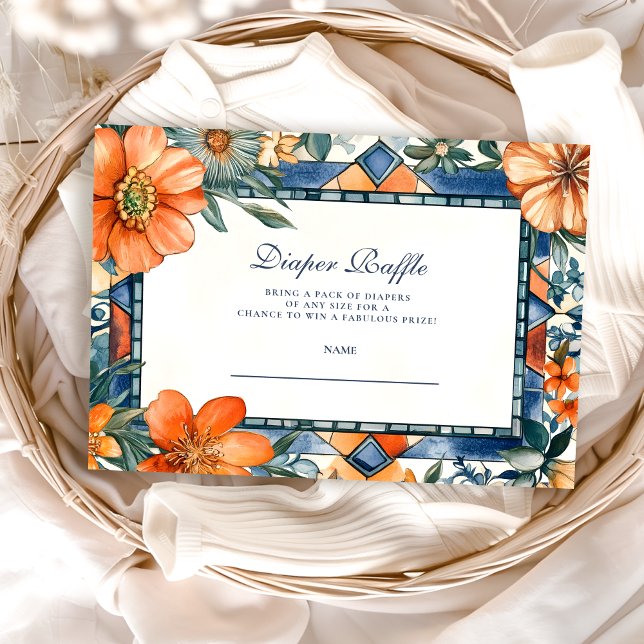 Mediterranean Tiles Amalfi Capri Diapper Raffle Enclosure Card (Creator Uploaded)