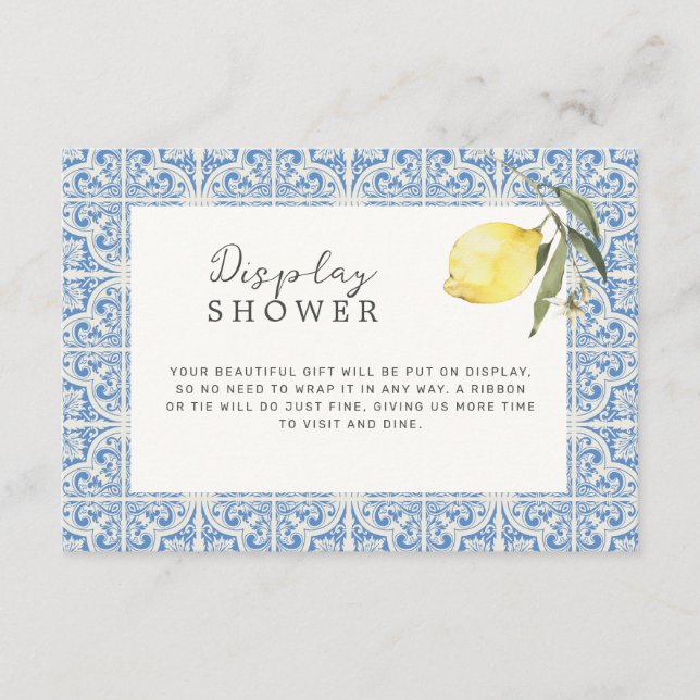 Mediterranean Tiles Amalfi Coast Display Shower Enclosure Card (Front)