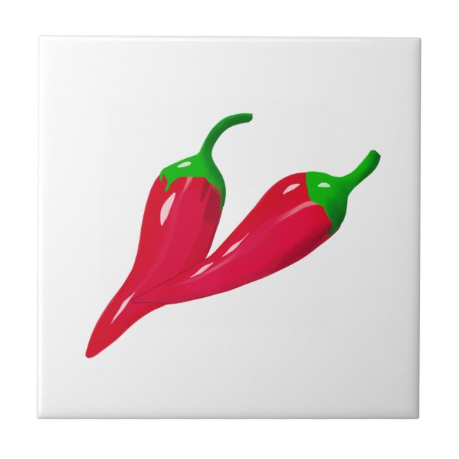 Mediterranean tiles,chilli peppers, tile (Front)