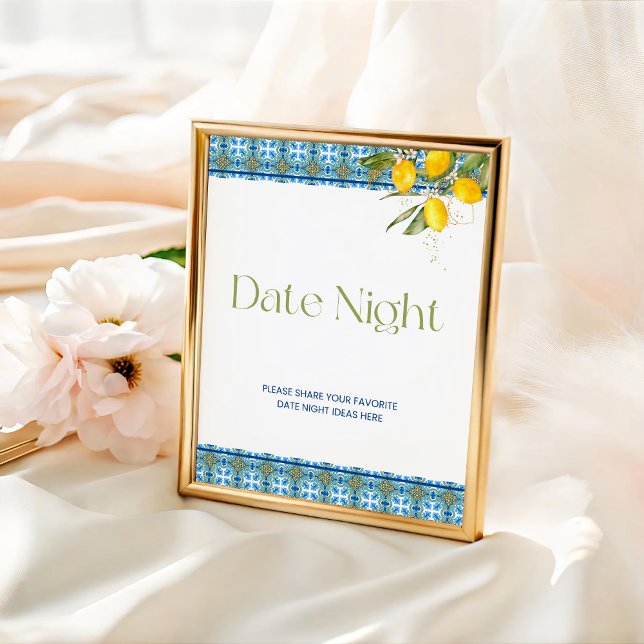Mediterranean Tiles Date Night Bridal Shower Poster (Creator Uploaded)