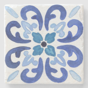 Mediterranean tiles, majolica,Sicilian style Cera Stone Coaster