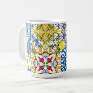 Mediterranean tiles, majolica,Sicilian style      Coffee Mug