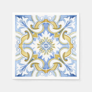 Mediterranean tiles, majolica,Sicilian style Napkin