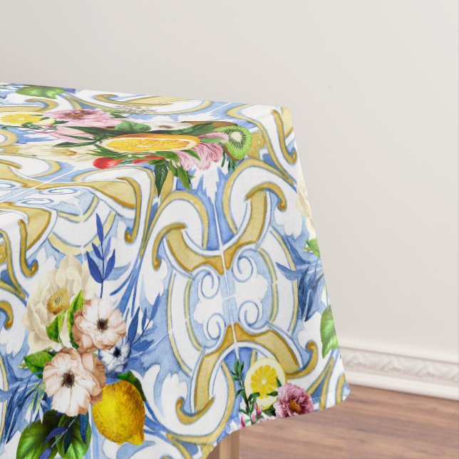 Mediterranean tiles, majolica,Sicilian style     Tablecloth (In Situ)