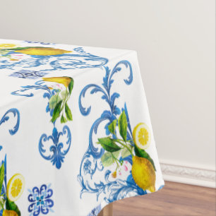 Mediterranean tiles, majolica,Sicilian style     Tablecloth