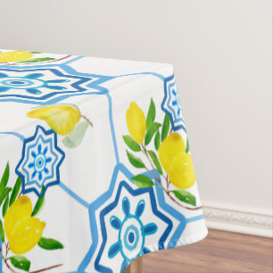 Mediterranean tiles,majolica, Sicilian style  Tablecloth