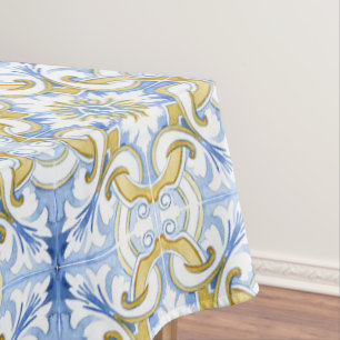 Mediterranean tiles, majolica,Sicilian style    Tablecloth