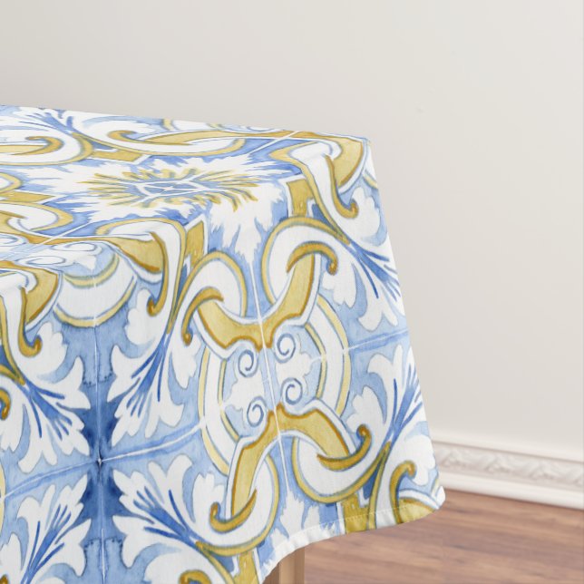 Mediterranean tiles, majolica,Sicilian style    Tablecloth (In Situ)