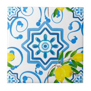 Mediterranean tiles,majolica, Sicilian style      Tile
